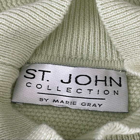 St. John Collection by Marie Gray Size S Green Short Sleeve Cropped Knit Top - Picture 9 of 10